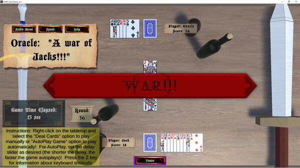 WAR Card Game_uvr game for Linux 1
