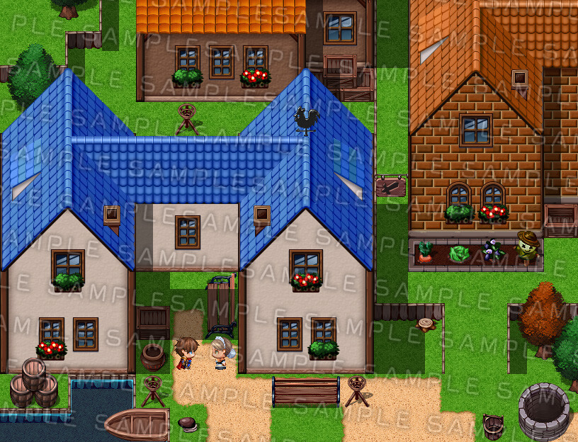 RPG Maker MV - Krachware Fantasy Town Exterior Tileset В Steam