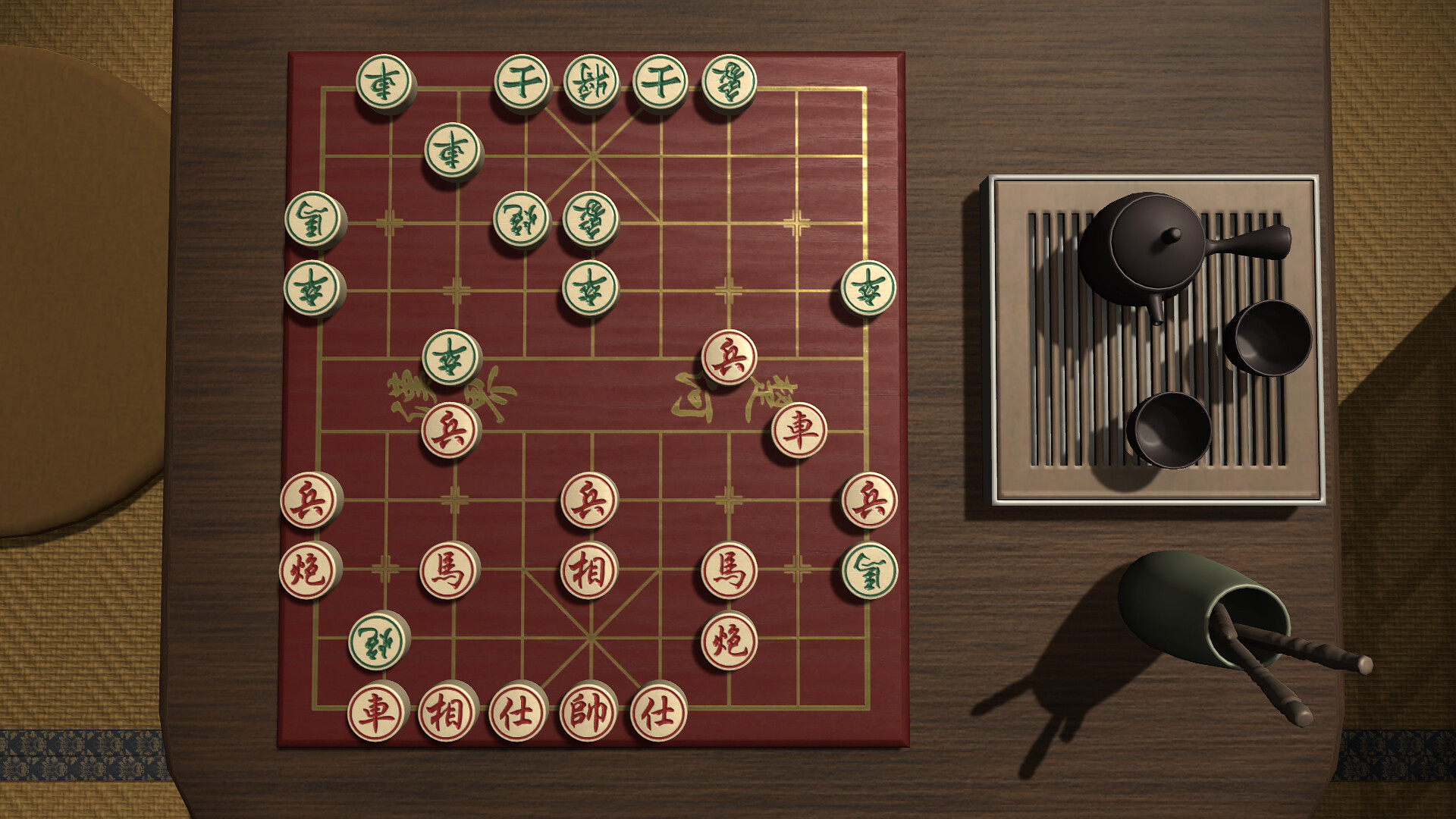 Jogo de tabuleiro xiangqi chinês tradicional 3d com tabuleiro de