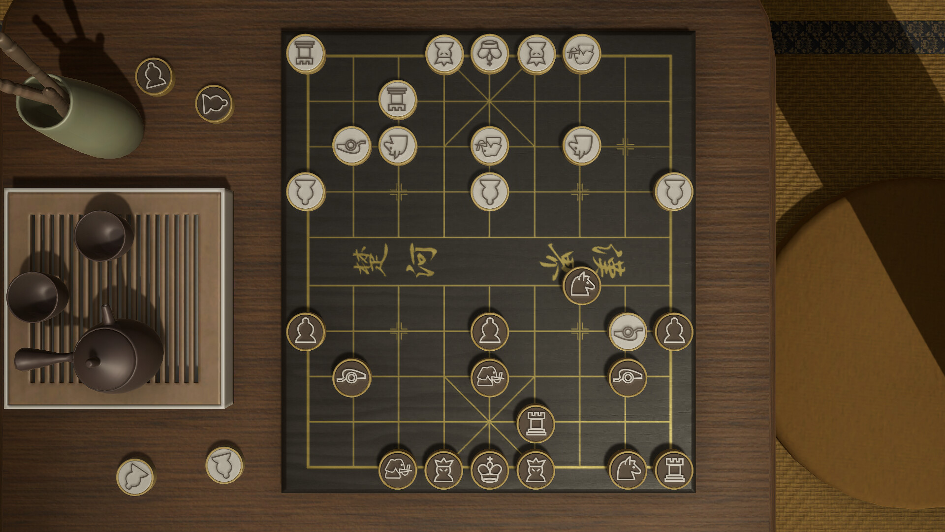 Jogo de tabuleiro xiangqi chinês tradicional 3d com tabuleiro de