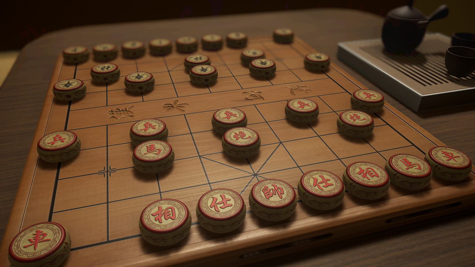 Jogo de tabuleiro xiangqi chinês tradicional 3d com tabuleiro de