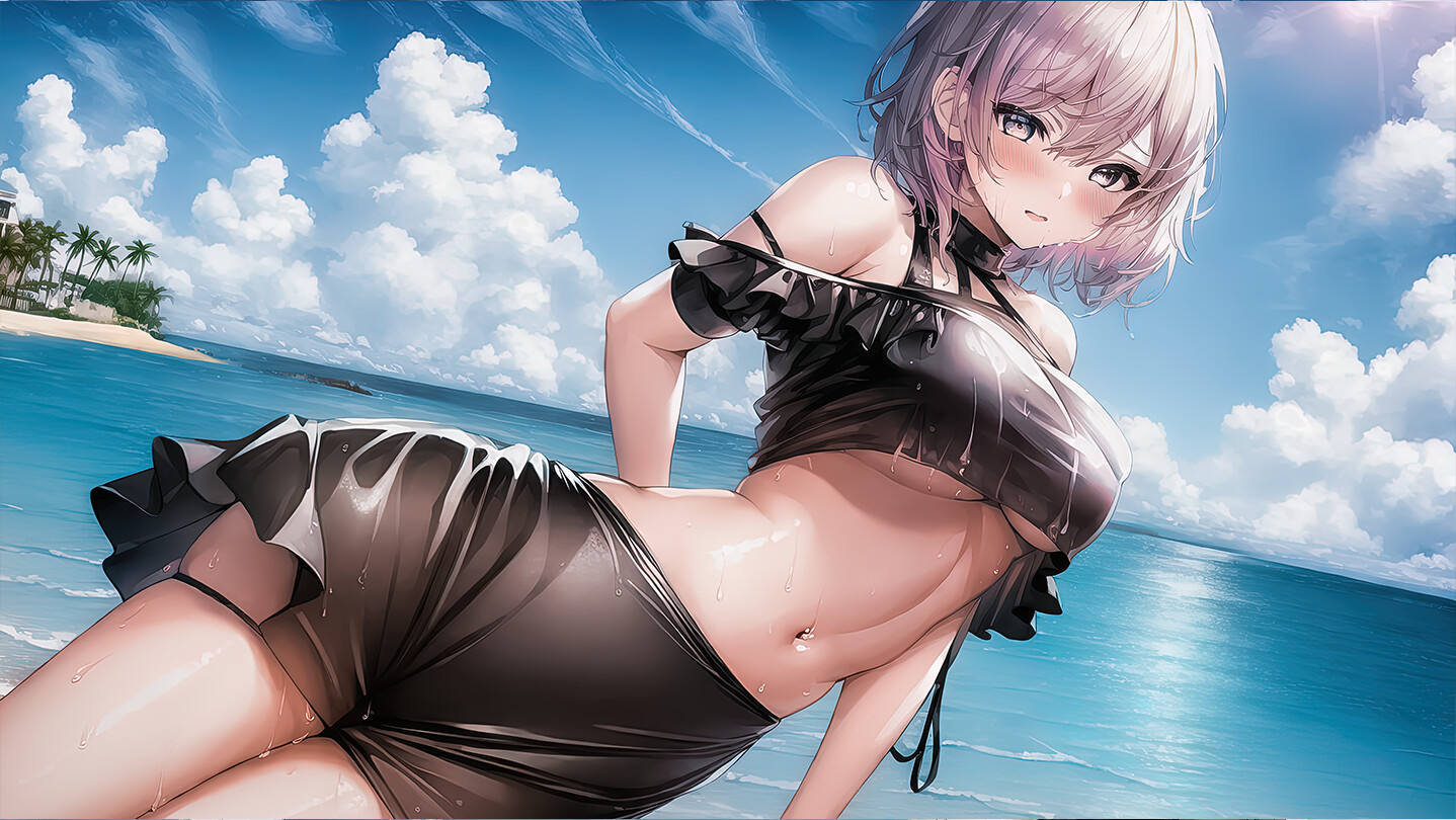 Senpai Puzzle: Waifu Summer - Background Waifus Pack #3