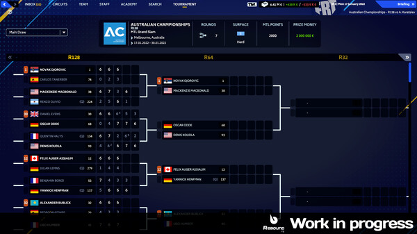 Скриншот из Tennis Manager 2023