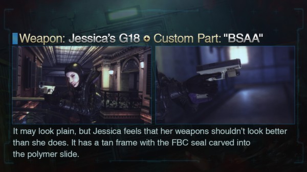 скриншот Resident Evil: Revelations Jessica's G18 + Custom Part: "BSAA" 1