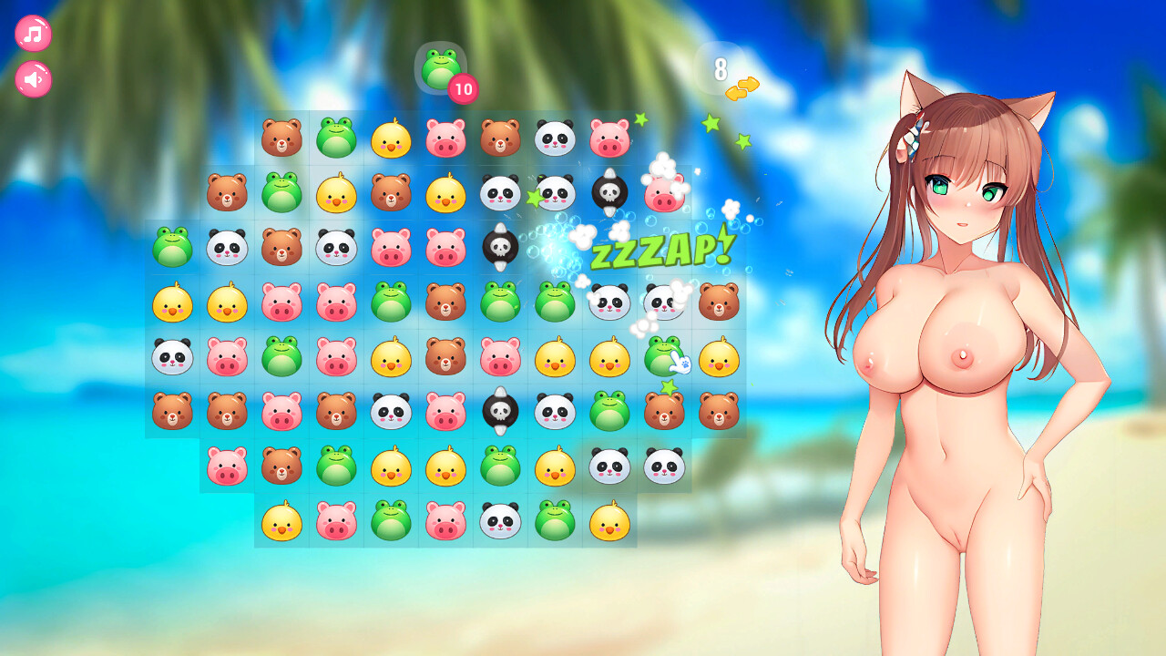 Download Neko Hentai Girl: Beach Match-3 Free and Play on PC