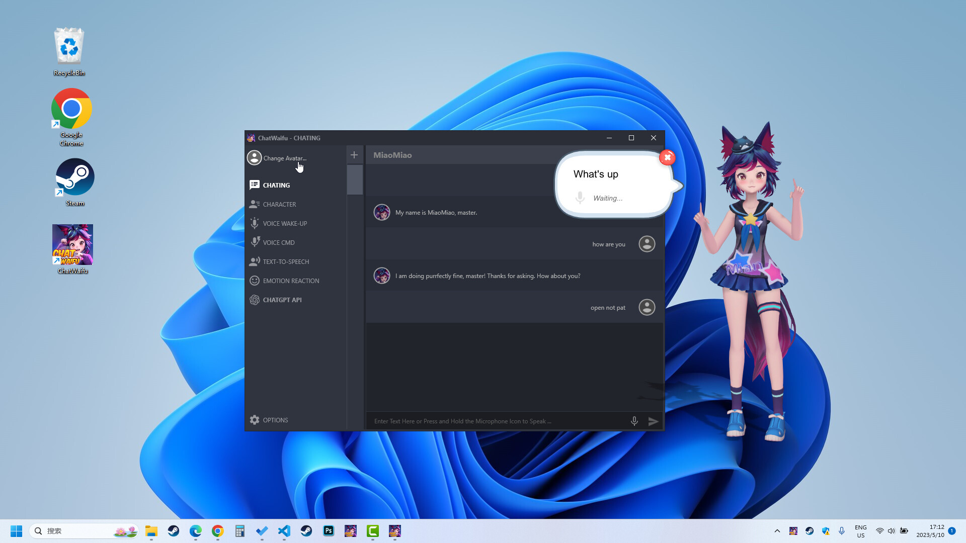 Chatwaifu on steam