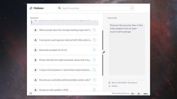 Clipbase game for Linux 1