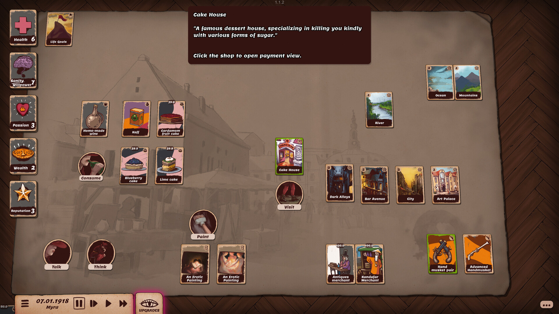 Artist Life Simulator - Cakes and Guns screenshot screenshot 1