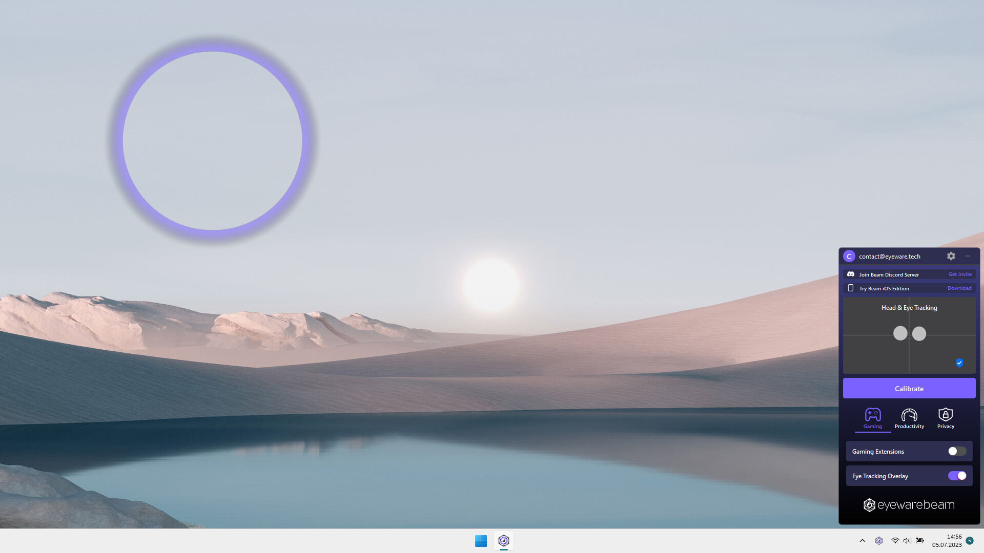 Eyeware Beam Webcam Edition screenshot 1