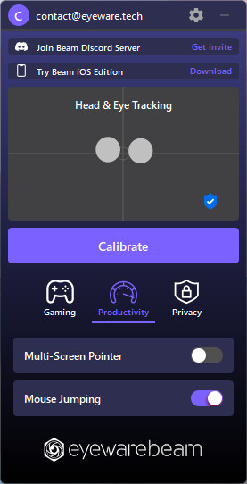 Eyeware Beam Webcam Edition screenshot screenshot 3