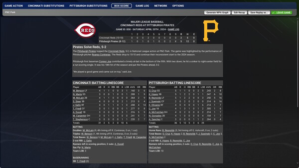Скриншот из Out of the Park Baseball 25