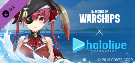 world of warships — hololive production commander: houshou marine vertical card thumbnail