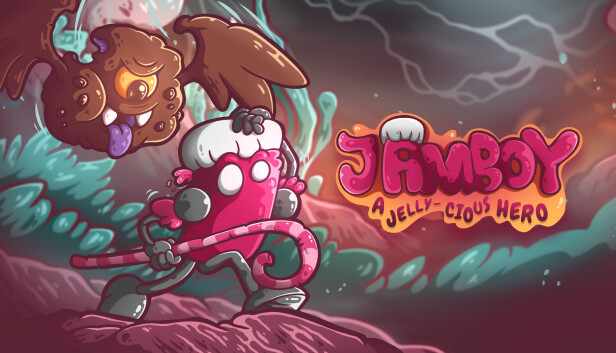 Imagen de la cápsula de "Jamboy, a Jelly-cious Hero" que utilizó RoboStreamer para las transmisiones en Steam