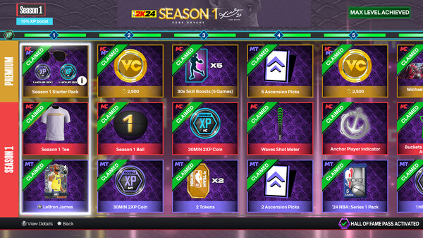 NBA 2K24 Hall of Fame Pass: Season 1 for steam NBA 2K24 Hall of Fame Pass: Season 1 for steam