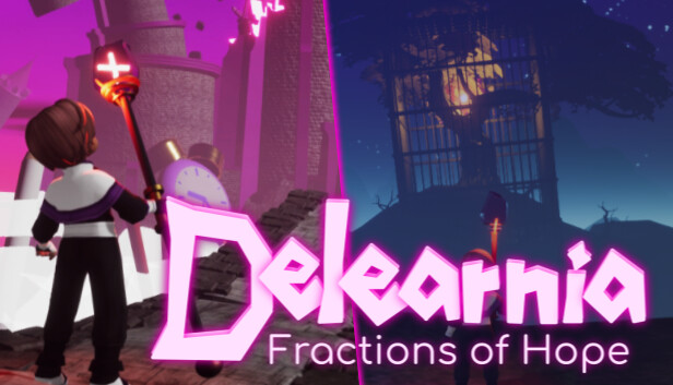 Imagen de la cápsula de "Delearnia: Fractions of Hope" que utilizó RoboStreamer para las transmisiones en Steam