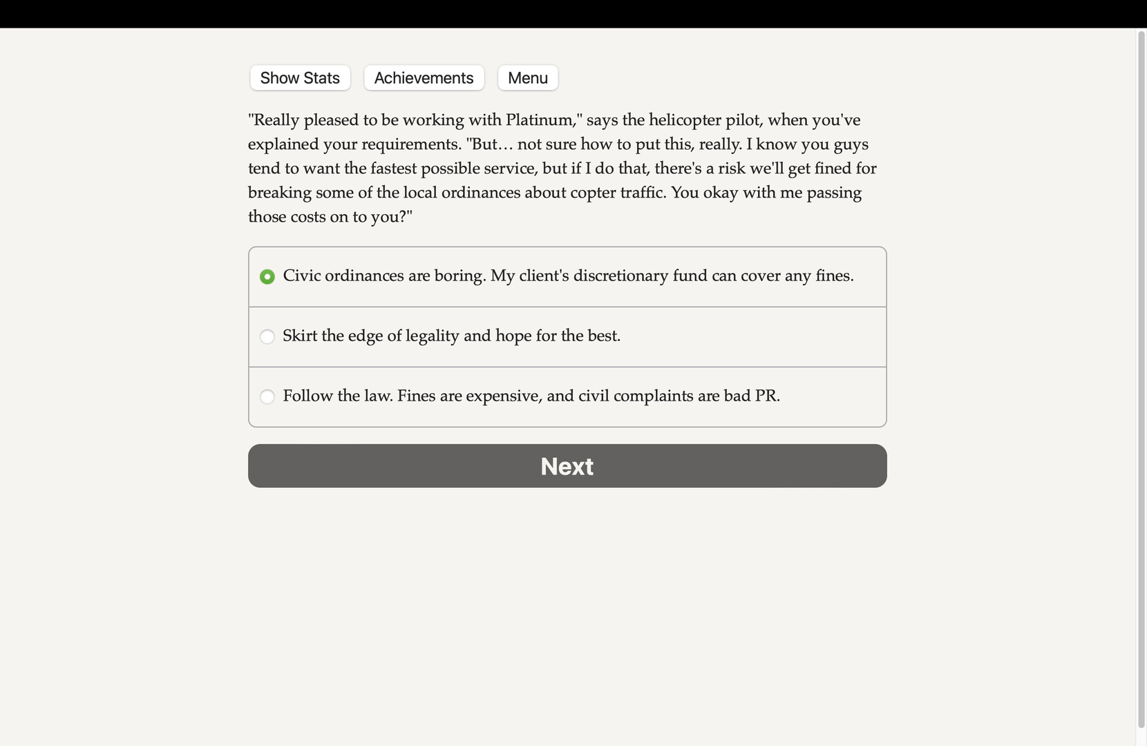 Elite Status: Platinum Concierge Demo #0