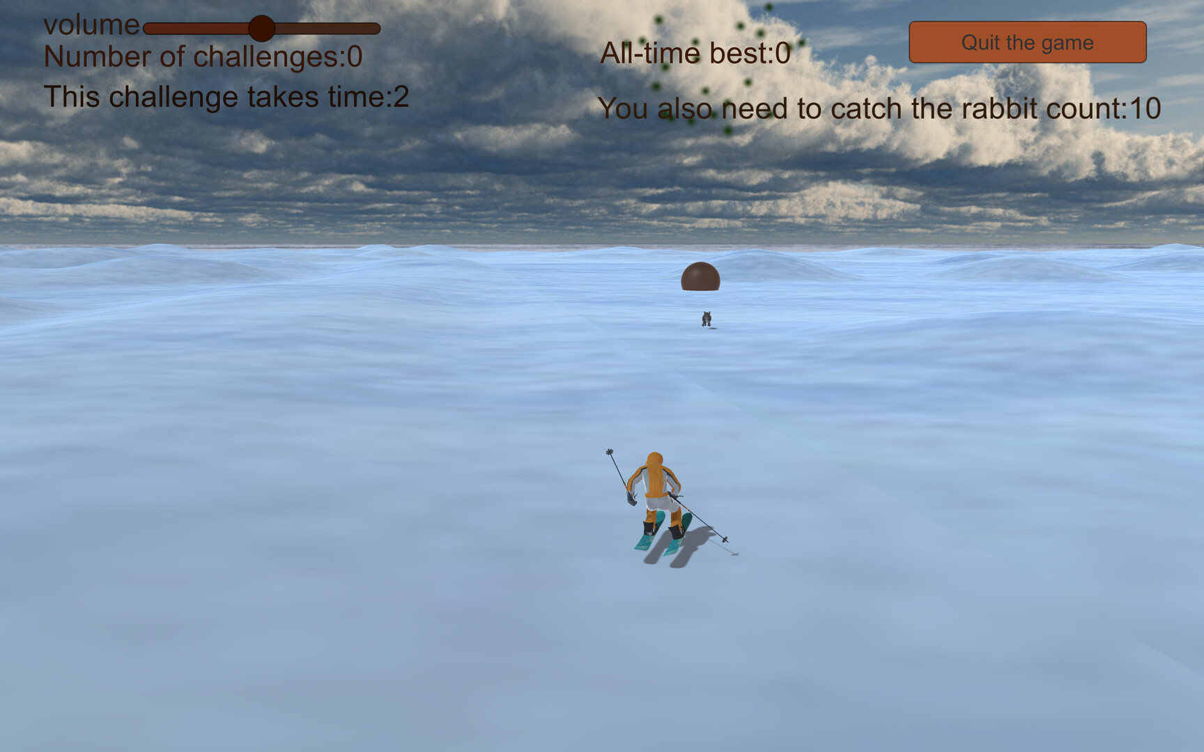 Chasing rabbits in snow on Steam