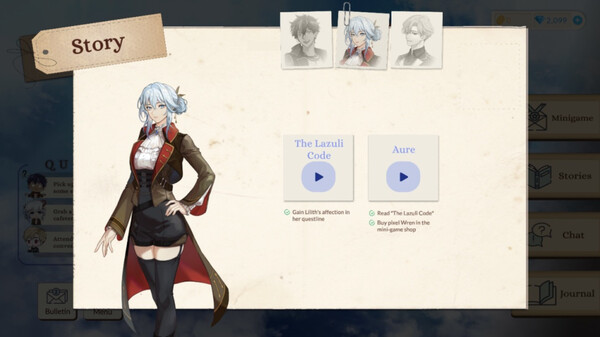 Скриншот из Untold Atlas: anime otome sim