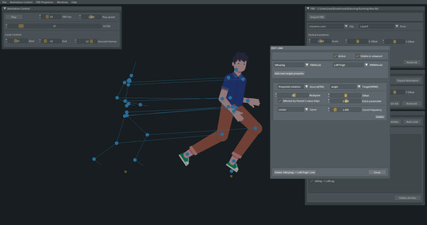 Скриншот из FBX2SPINE - 3D Mocap to 2D Animation Transfer Tool