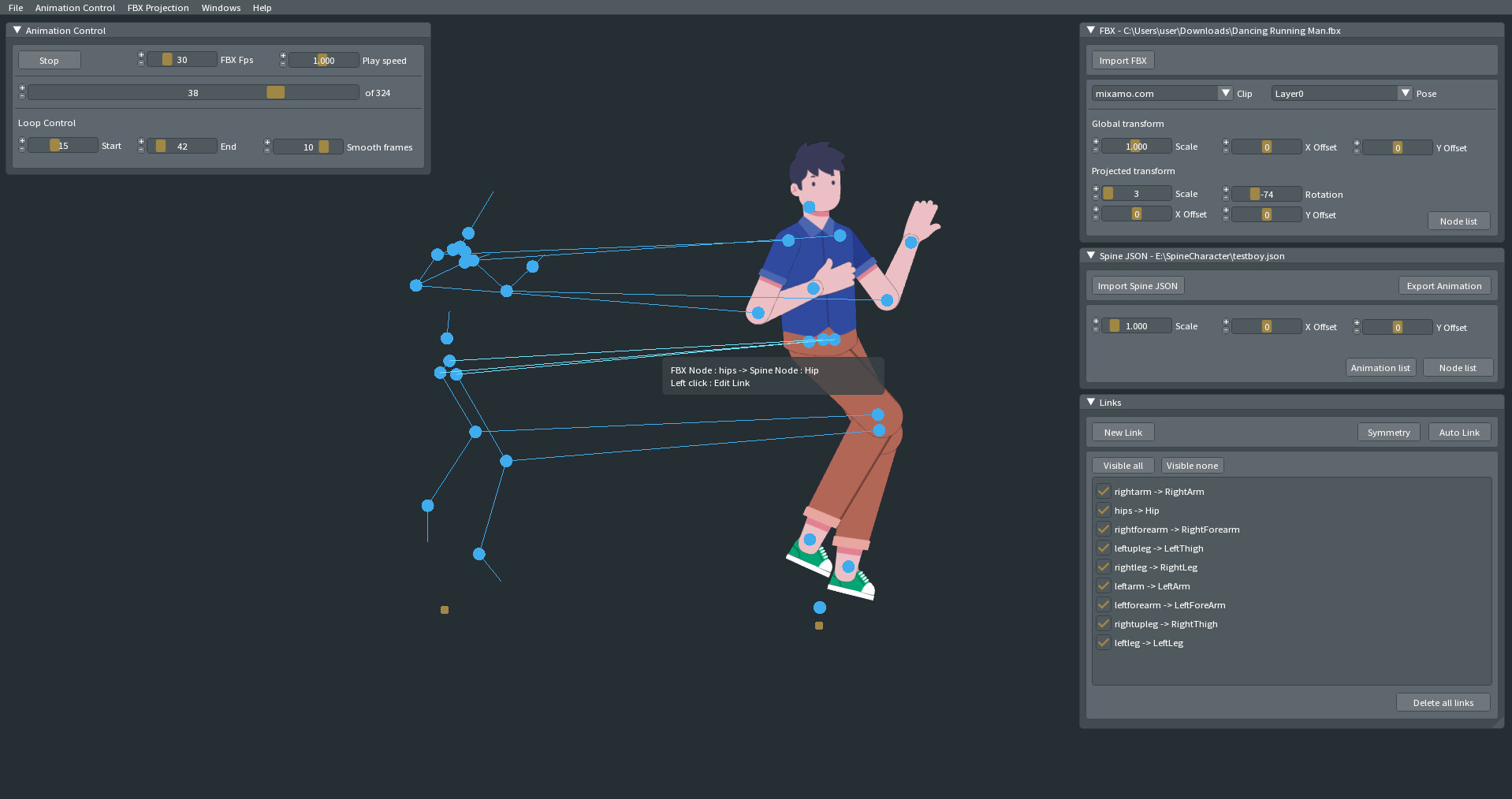 FBX2SPINE - 3D Mocap to 2D Animation Transfer Tool #6