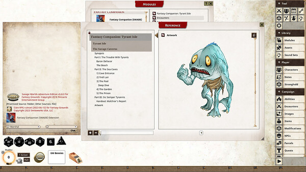 Fantasy Grounds - The Savage Caverns of Tyrant Isle Fantasy Adventure