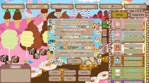 Donut Land Clicker game for windows Pc 1