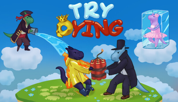 Imagen de la cápsula de "Try Dying" que utilizó RoboStreamer para las transmisiones en Steam