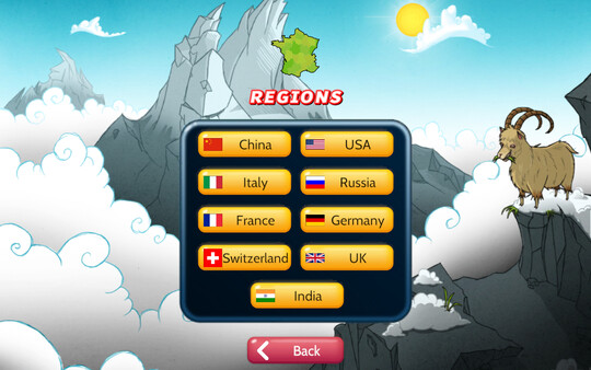 Capitals Quizzer - Regions Mode