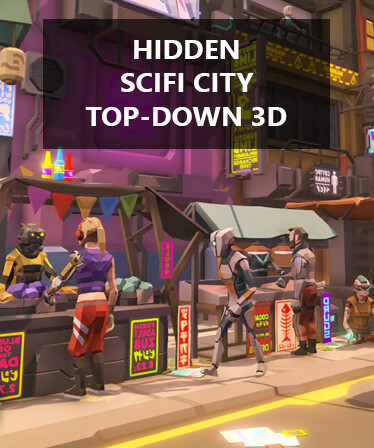 Hidden SciFi City Top-Down 3D