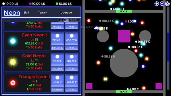 Neon Idle game for Linux 1