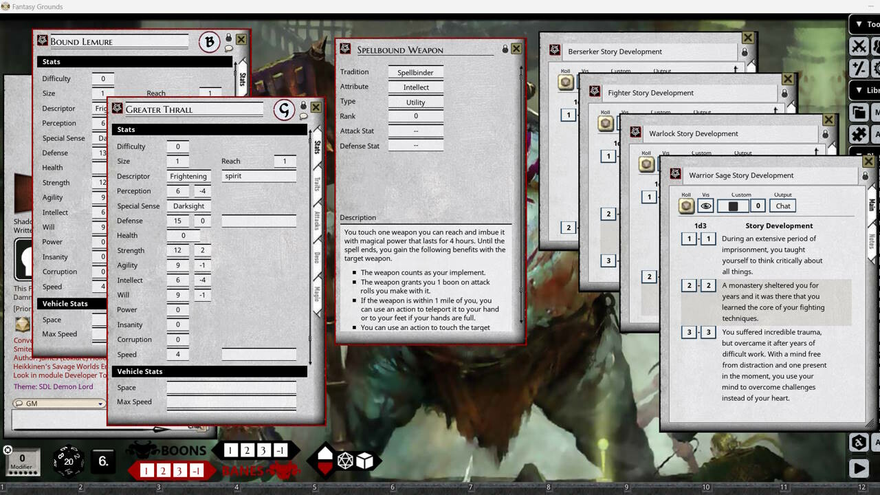 Fantasy Grounds - Shadow of the Demon Lord Expert Paths of Shadow Bundle Featured Screenshot #1