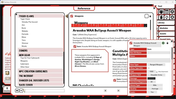 Fantasy Grounds - Cyberpunk RED - Danger Gal Dossier for steam Fantasy Grounds - Cyberpunk RED - Danger Gal Dossier for steam