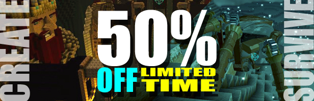 FortressCraft Evolved sandbox game 50 percent off sale until October 6th