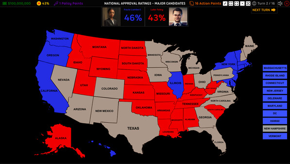 Скриншот из 2024 U.S. Election Simulator