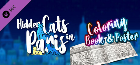 Hidden Cats in Paris - Printable PDF Coloring Book and Poster banner image