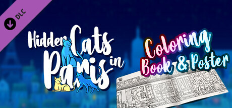 Hidden Cats in Paris - Printable PDF Coloring Book and Poster