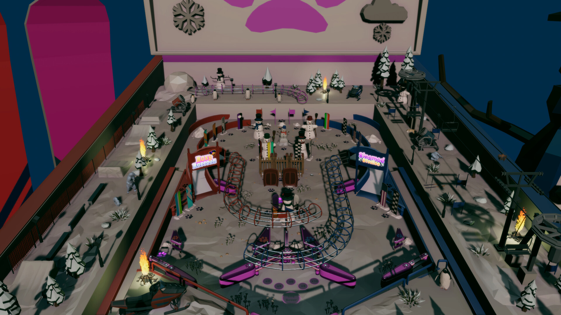 Roxy Raccoon's Pinball Panic - Winter Whimsy screenshot screenshot 0