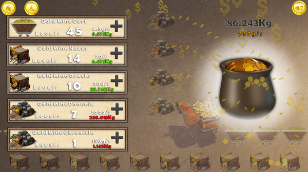 Скриншот из Gold Rush Clicker