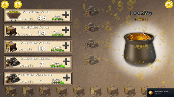 Скриншот из Gold Rush Clicker