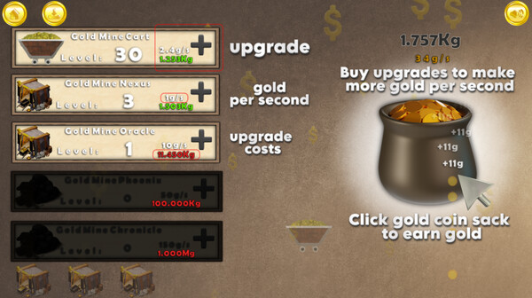 Скриншот из Gold Rush Clicker