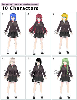 RPG Maker 3D Character Converter - Gee-kun-soft character 01 school uniform