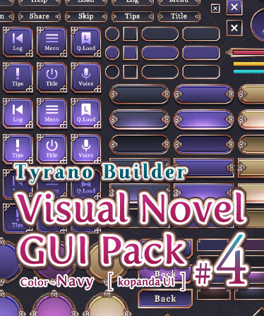 Tyrano Builder - Visual Novel GUI Pack #4 Color-Navy [kopanda UI]