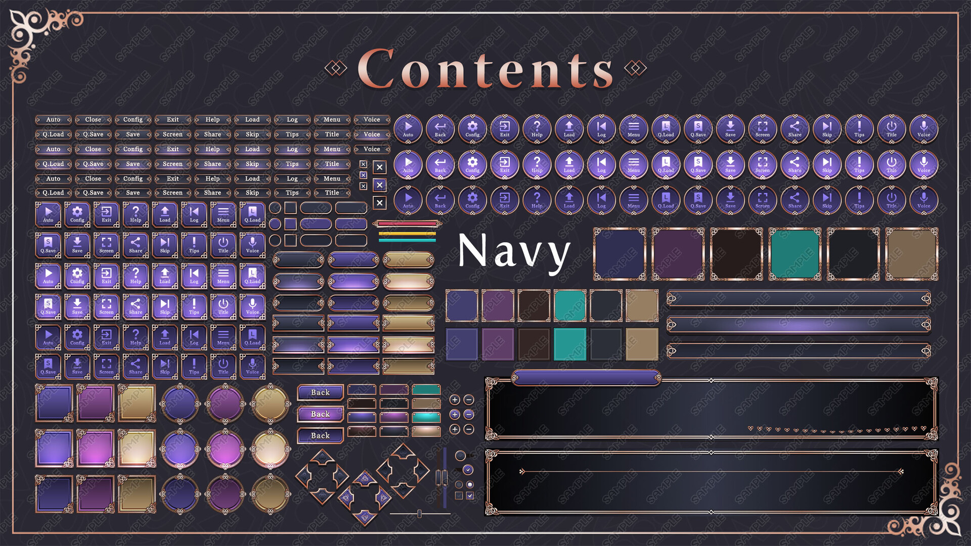 Tyrano Builder - Visual Novel GUI Pack #4 Color-Navy [kopanda UI] #0