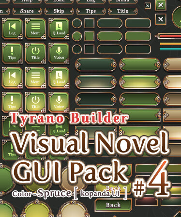 Tyrano Builder - Visual Novel GUI Pack #4 Color-Spruce [kopanda UI]