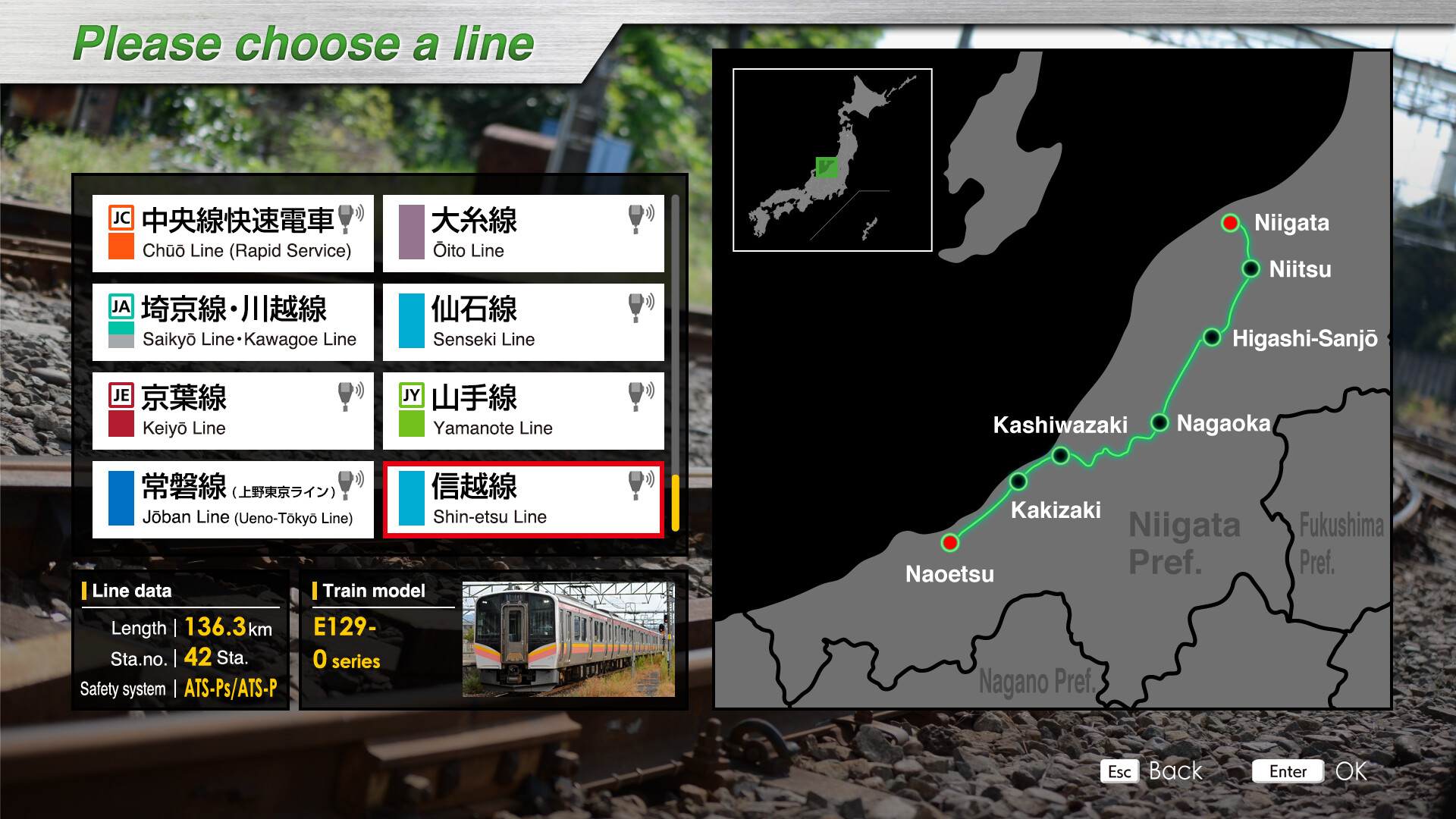 JR EAST Train Simulator: Shin-etsu Line (Naoetsu to Niigata) E129-0 series PC gameplay screenshot 2 of 35