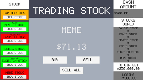 Simple Stock Trading Simulator game for windows Pc 1