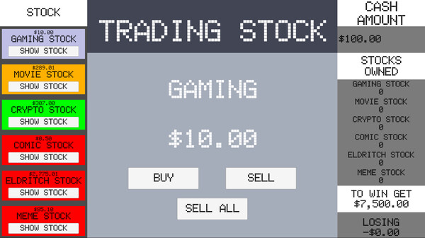 Скриншот из Simple Stock Trading Simulator