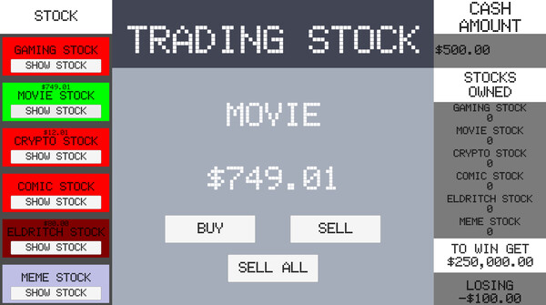 Скриншот из Simple Stock Trading Simulator