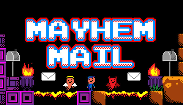 Imagen de la cápsula de "Mayhem Mail" que utilizó RoboStreamer para las transmisiones en Steam