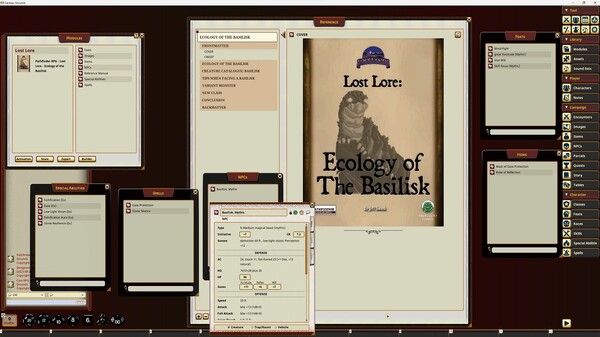 Fantasy Grounds - Lost Lore: Ecology of the Basilisk